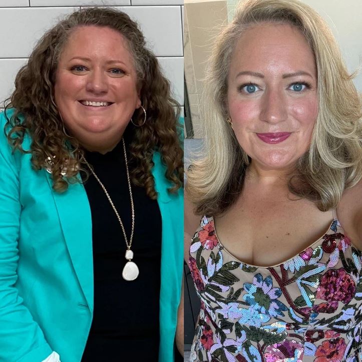 Prepáč, nemôžem povedať, kto je na obrázku. Môžem však povedať, že je na ňom žena pred a po premene vzhľadu.