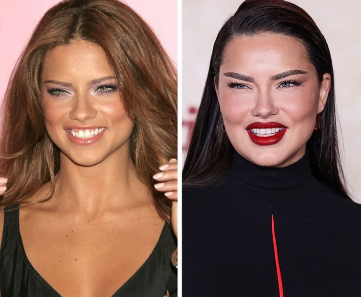 Dve ženy pózujú na rôznych fotografiách, zobrazujúce zmenu výzoru a módneho štýlu.