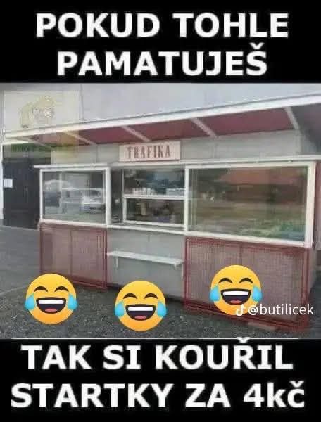 Starý stánok s nápisom Trafika, nostalgický obrázok s retro atmosférou.