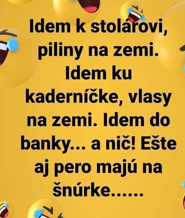Text o pilinách, vlasoch na zemi a pero na šnúrke v banke s usmievavými emodži v pozadí.