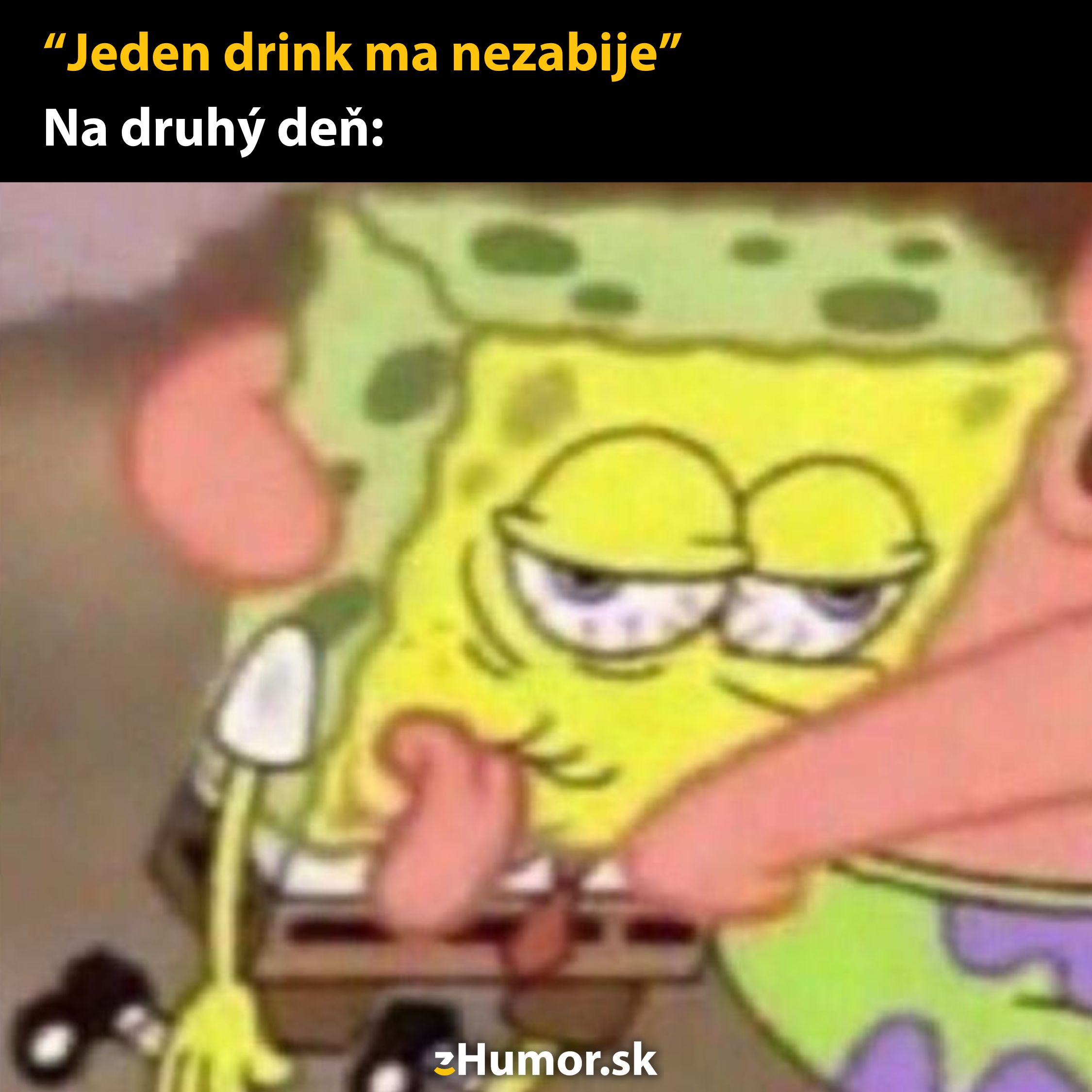 Kocovina po noci vonku: animovaná postava so spadnutými očami vyjadruje únavu po piatkovom večere.