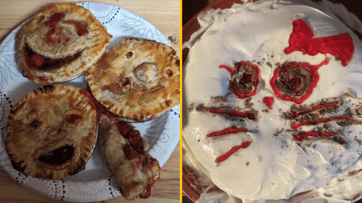 Domáce koláče s dekoráciou ako mačka, kreatívne pečenie.