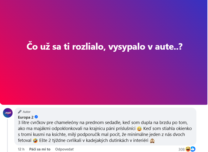 Zábavný príbeh o rozliatí a vysypaní v aute, ktorý obsahuje cvrčky pre chameleóny na prednom sedadle.