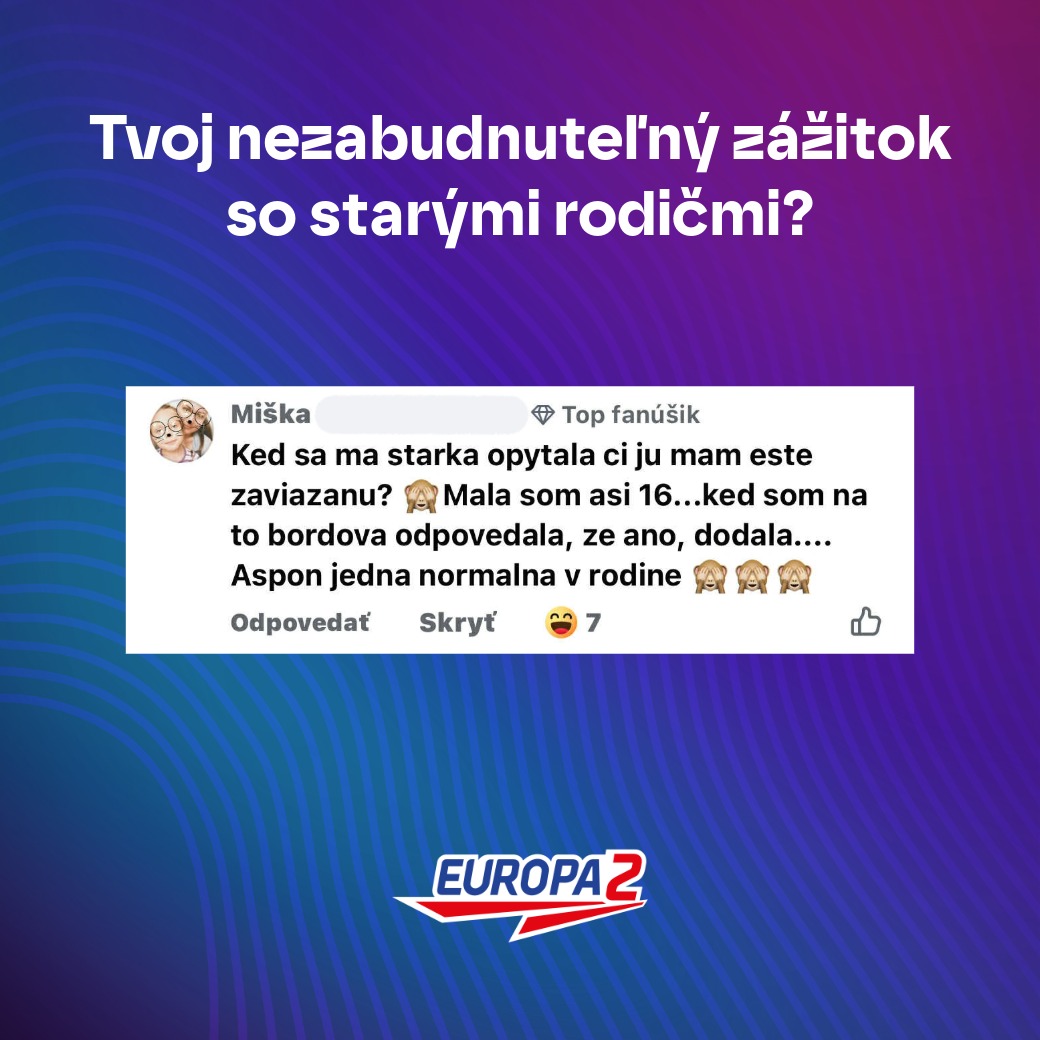 Nezabudnuteľná spomienka na rozhovor s babkou o dospievaní, zdieľaná na sociálnych sieťach, s logom Europa 2.