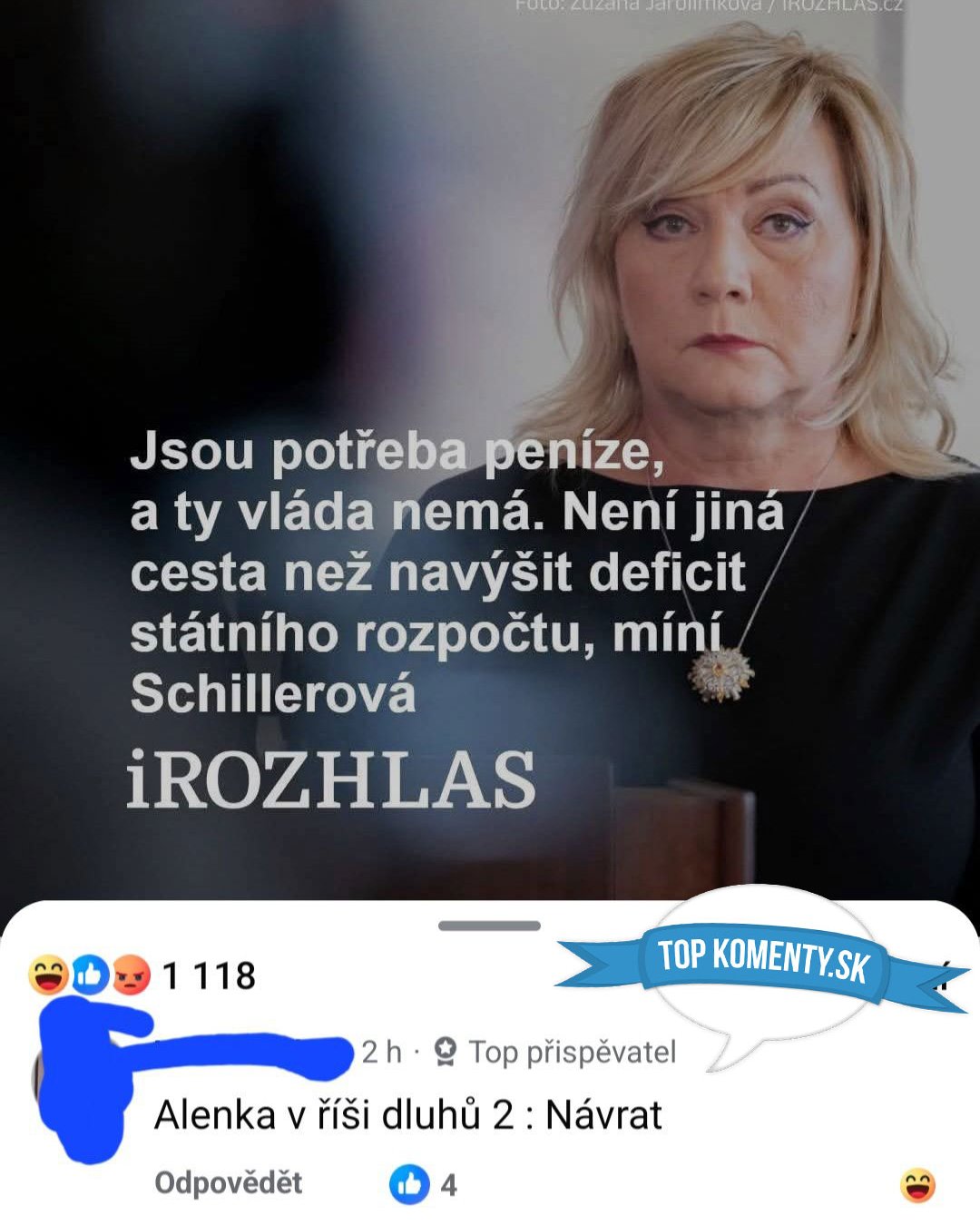 Návrh rozpočtu podľa politikov, zvyšovanie deficitu ako jediné riešenie. Humoristický komentár užívateľa.