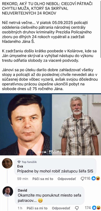 Neviem, kto je na obrázku. Text na obrázku opisuje zadržanie muža políciou po 24 rokoch.