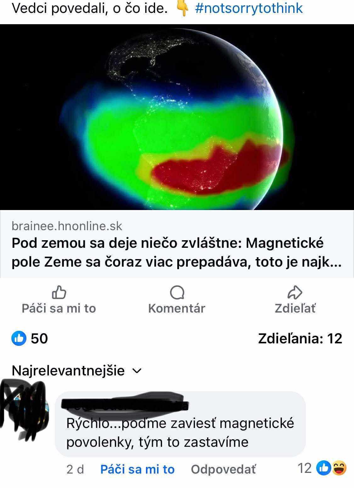 Zem so zobrazeným magnetickým poľom v farebných odtieňoch, znázorňujúca zmeny v jeho intenzite.