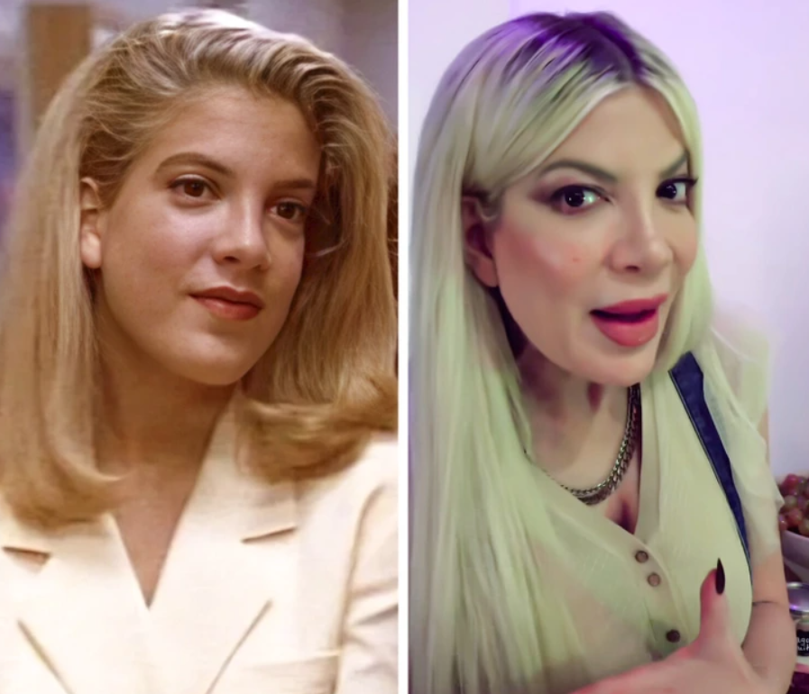 Osoba s blond vlasmi na dvoch fotografiách, každá z iného časového obdobia.