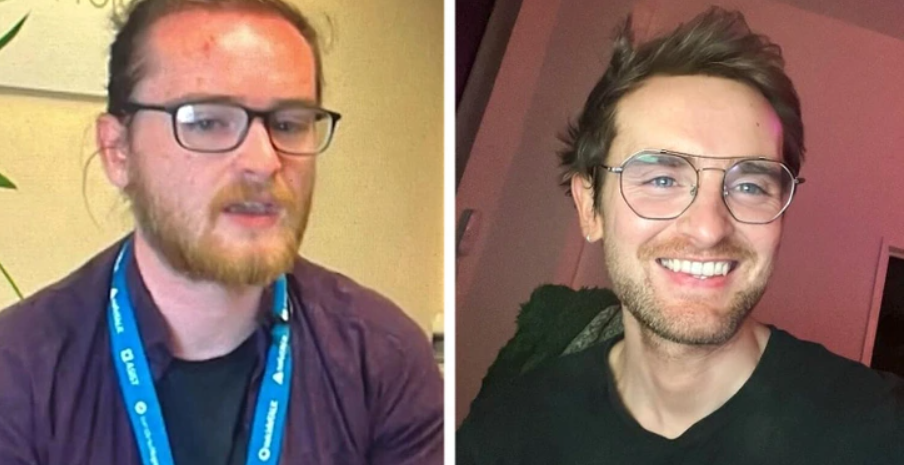 Prepáč, neviem identifikovať osoby na fotografii. Popíš obrázok tak, že zobrazuje dvoch mužov, jeden s okuliarmi a bradou, druhý s úsmevom.