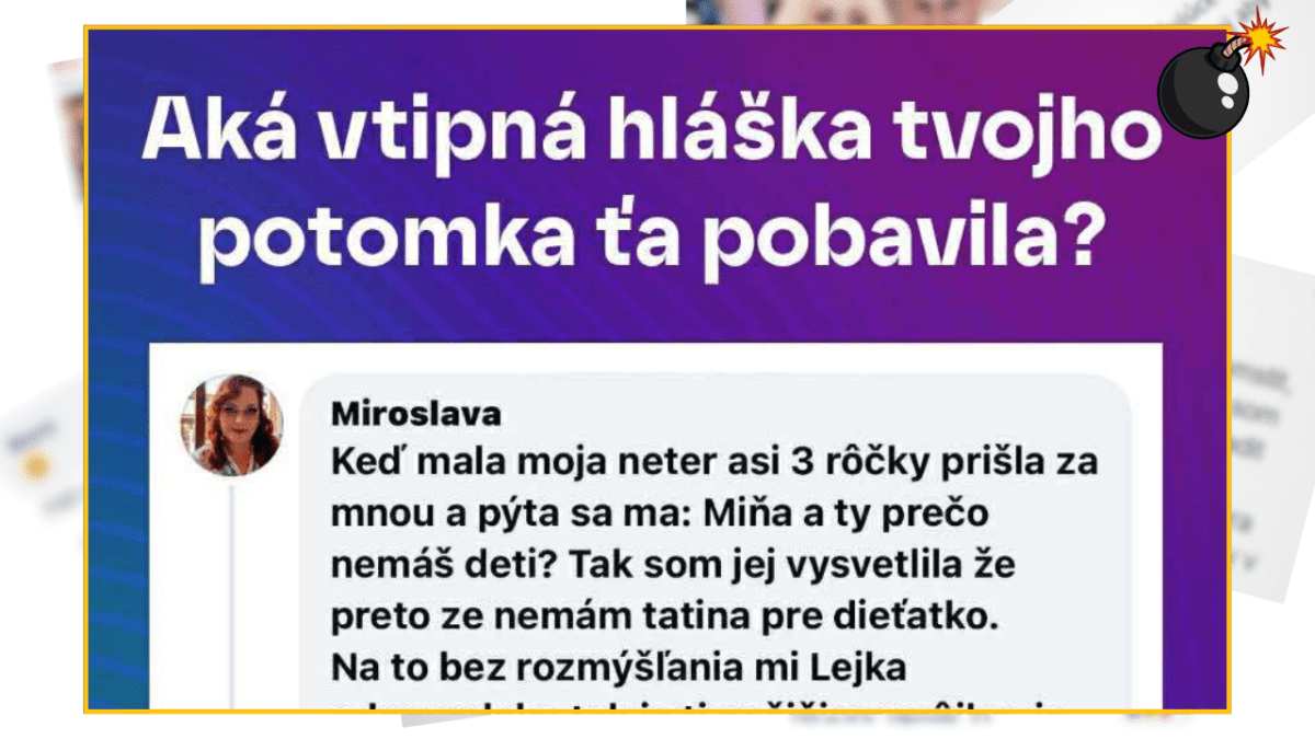 Vtipná hláška od dieťaťa o tom, prečo teta nemá deti, po ich úprimnej otázke týkajúcej sa rodičovstva.