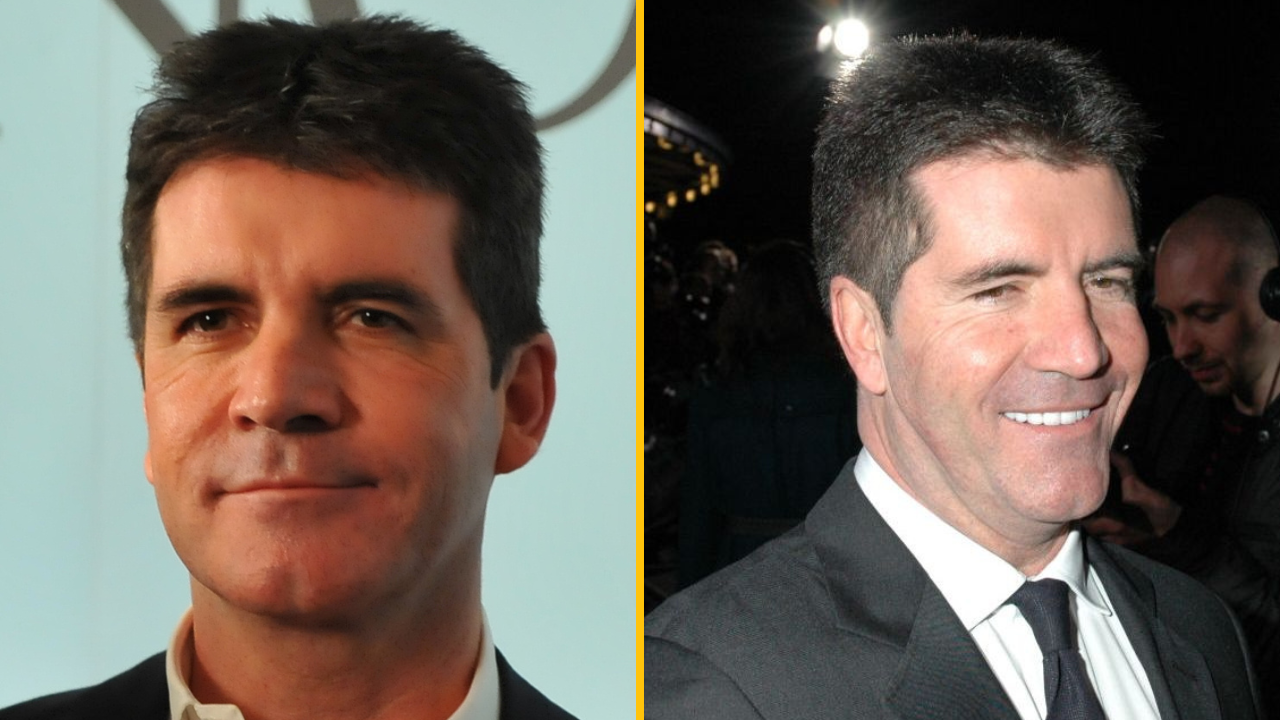 Osoba v elegantnom obleku na verejnej akcii, zachytená z dvoch rôznych uhlov.