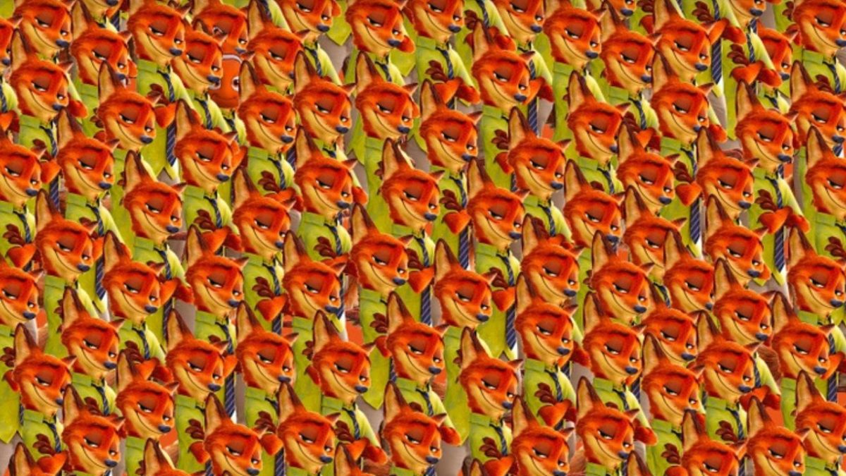 Opakujúci sa obrázok líšky z animovaného filmu v košeli a kravate na farebnom pozadí.