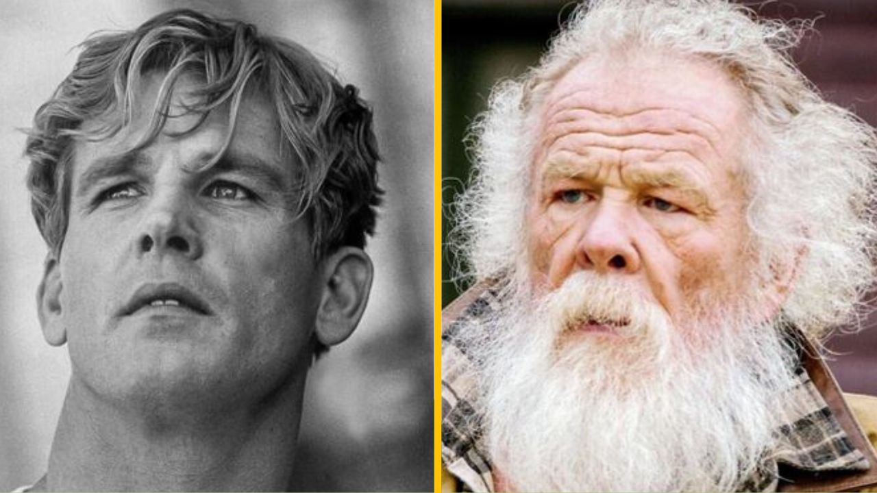 Dvojica portrétov muža z mladosti a staroby, zobrazenie premeny v čase.