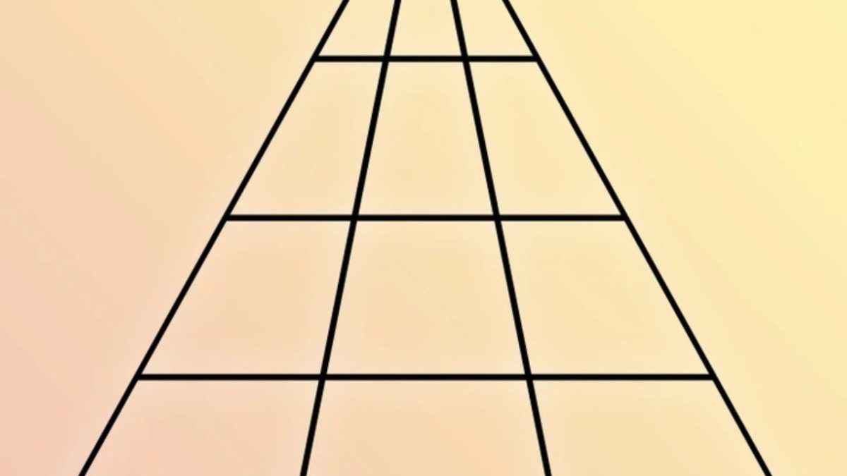 Optická ilúzia: Séria čiar vytvára perspektívu nekonečnej cesty na béžovom pozadí.