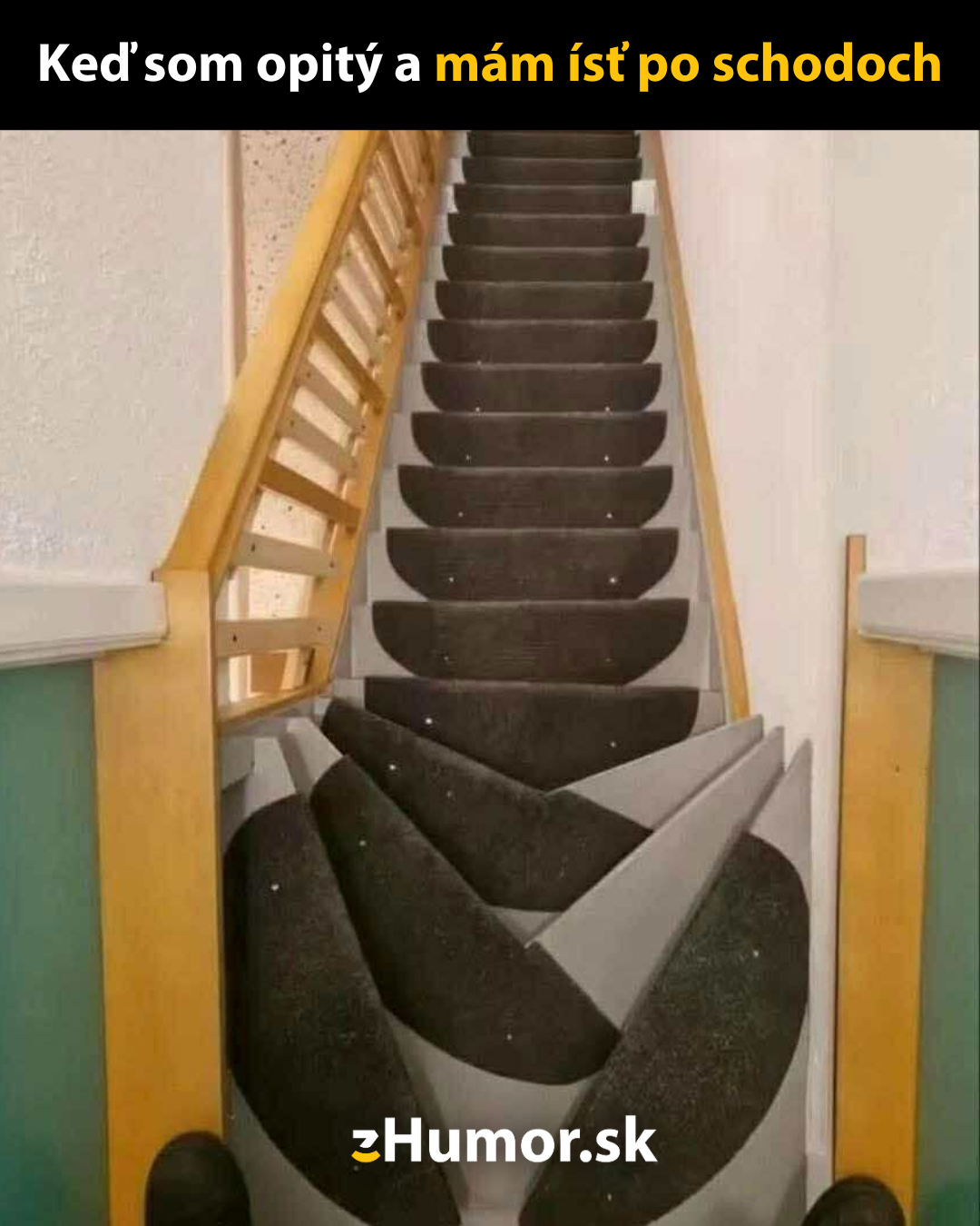 Netradičné schody s optickým klamom, ktoré pôsobia pokrútené, ako pri opitosti.