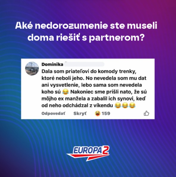 Užívateľská skúsenosť s komickým nedorozumením o trenkách; textová konverzácia so zábavnou pointou.