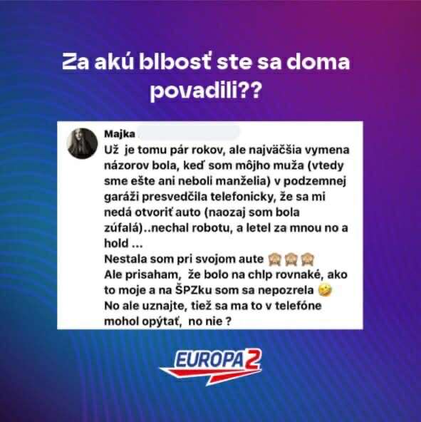Diskusia o nedorozumení s autom v podzemnej garáži, príbeh Majky z rádia Europa 2.