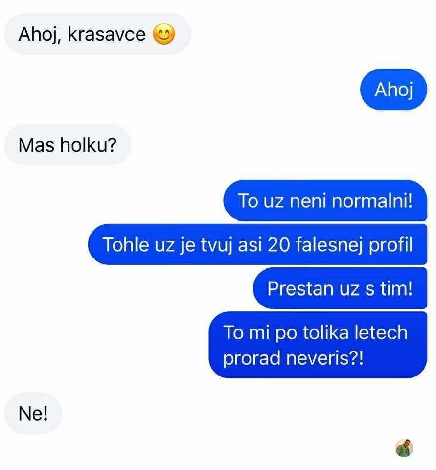 Správa o falošných profiloch a frustrácii z opakovaných pokusov o oklamanie.