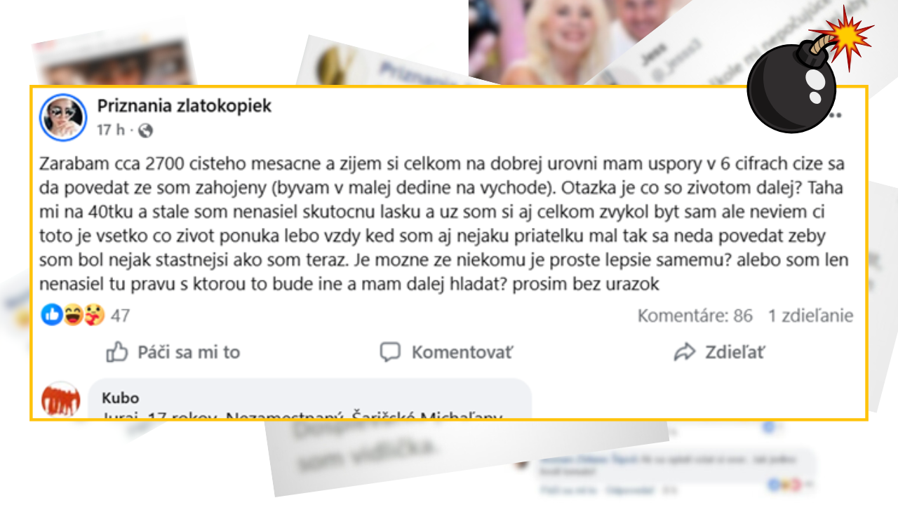 Bomby zo sociálnych sietí #1282 – pobavia ťa komentáre na účet chlapa, ktorý zarába 2.700 EUR mesačne a má 6-ciferné úspory