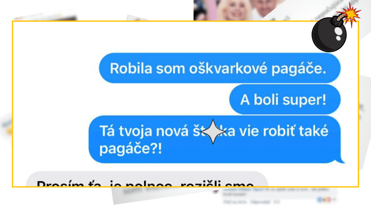 SMS konverzácia o vynikajúcich oškvarkových pagáčoch a otázka na kulinárske schopnosti.