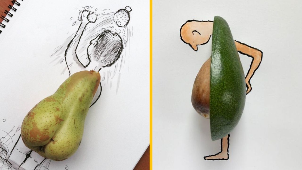 10 netradičných komických obrázkov, ktoré ukazujú módu s kresbami a jedlom