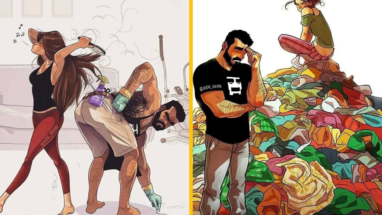 15 milých kresieb, ktoré ukazujú život muža so ženou