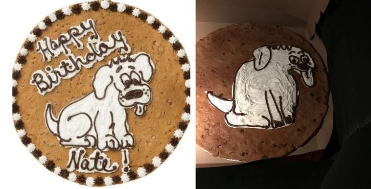 Narodeninová torta so psím motívom, na ktorej je nápis Happy Birthday. Profesionálne a neprofesionálne zdobenie.