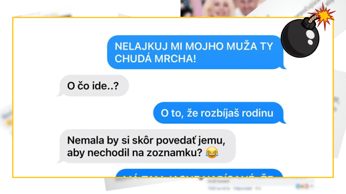 SMS rozhovor o žiarlivosti: manželský konflikt kvôli lajkom na sociálnych sieťach a zoznamovacie aplikácie.