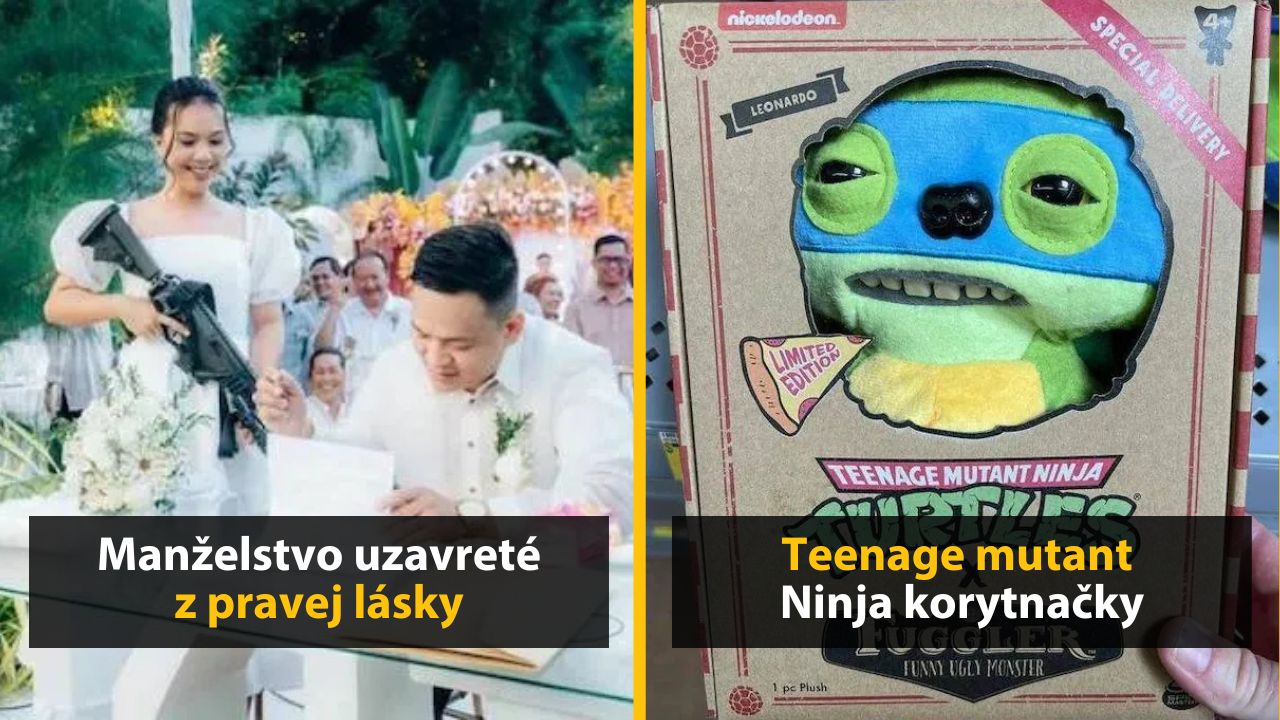 Svadba s humorným nádychom a hračka Ninja korytnačky vtipne vystavená. Kombinácia zábavy a popkultúry.
