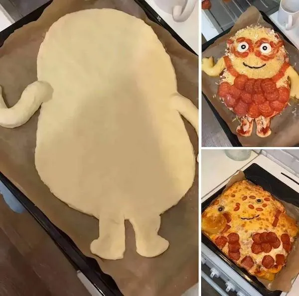 Páči sa vám kreatívna pizza? Pozrite si postup prípravy pizze v tvare roztomilého netvora z cesta a salámy.