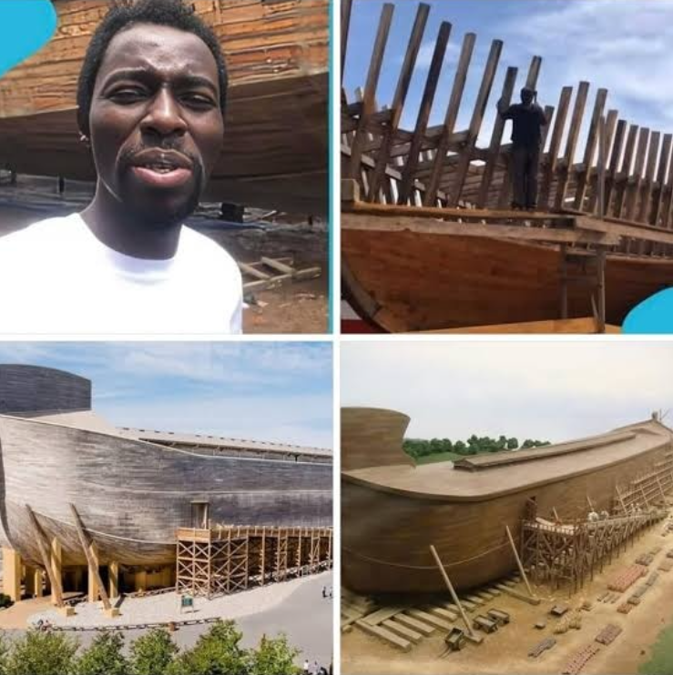 Stavba a rekonštrukcia modernej archy inšpirovanej príbehom Noeho v rôznych fázach realizácie.