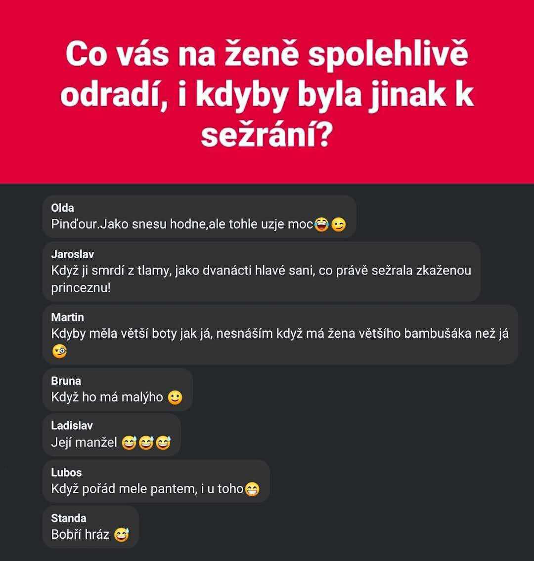 Otázka a odpovede: Čo vás na žene odradí, aj keď je inak úžasná? Rôzne vtipné komentáre.