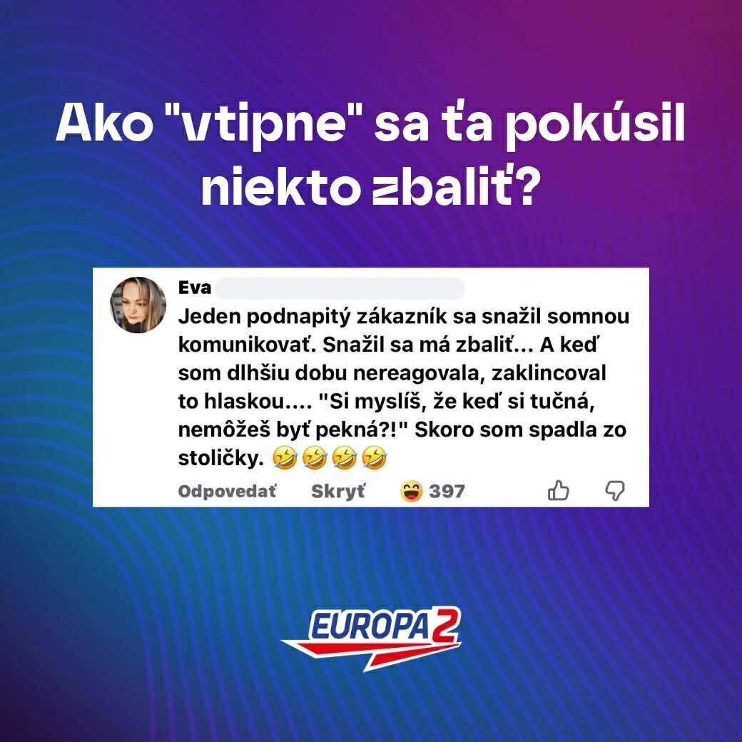 Vtipný pokus o flirt v podobe komentára na tému vzhľad a jeho následné humorné reakcie na sociálnej sieti.