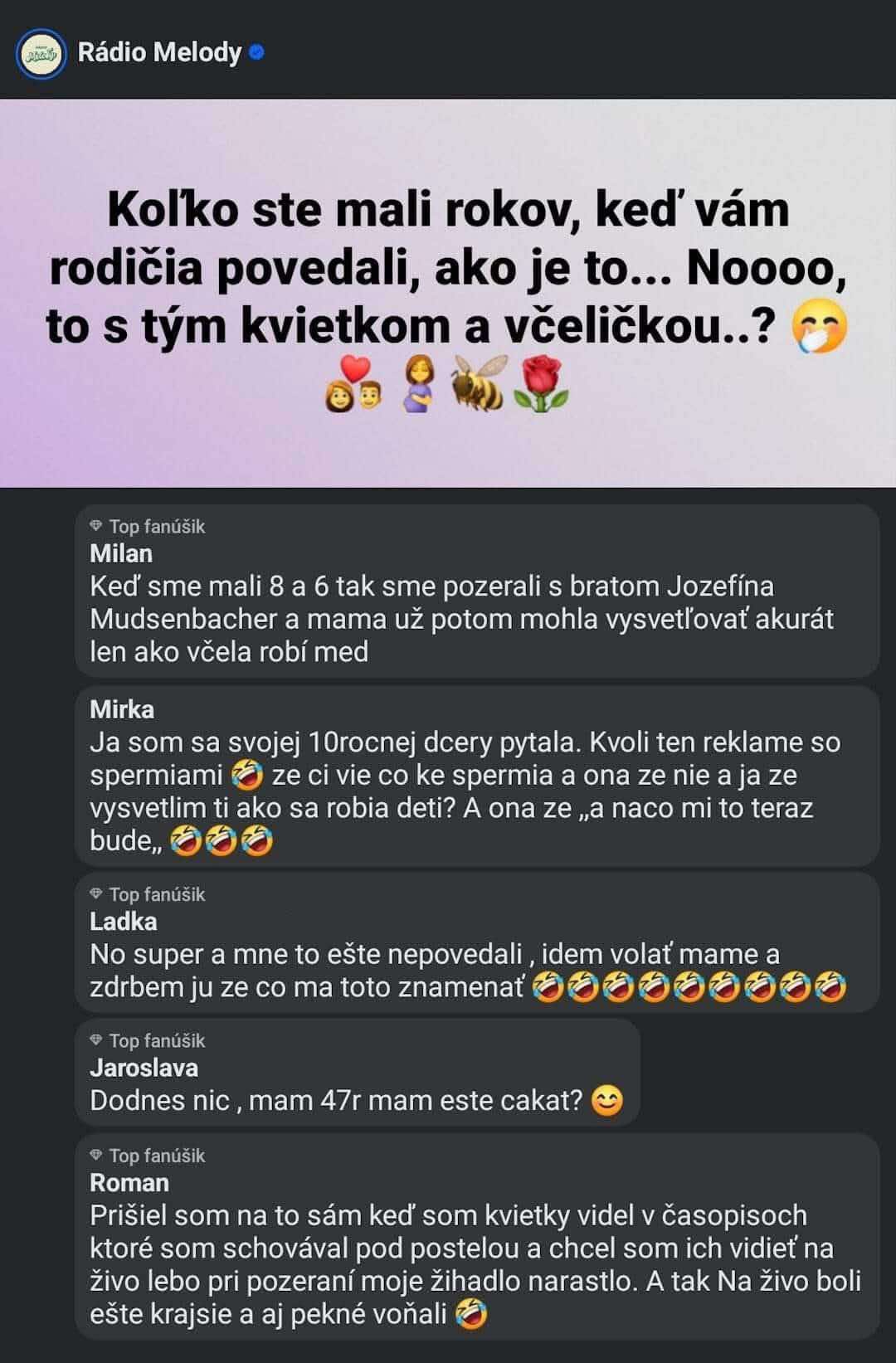 Diskusia na Facebooku o tom, ako rodičia vysvetľovali deťom včielky a kvietky.