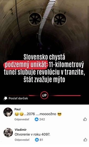 Slovensko plánuje 11 km tunel pre revolúciu v tranzite, uvažuje o mýte. Komentáre naznačujú dlhú realizáciu.