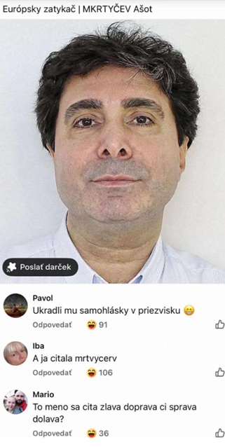 Osoba na fotografii so zaujímavými komentármi pod jej obrázkom na sociálnej sieti.