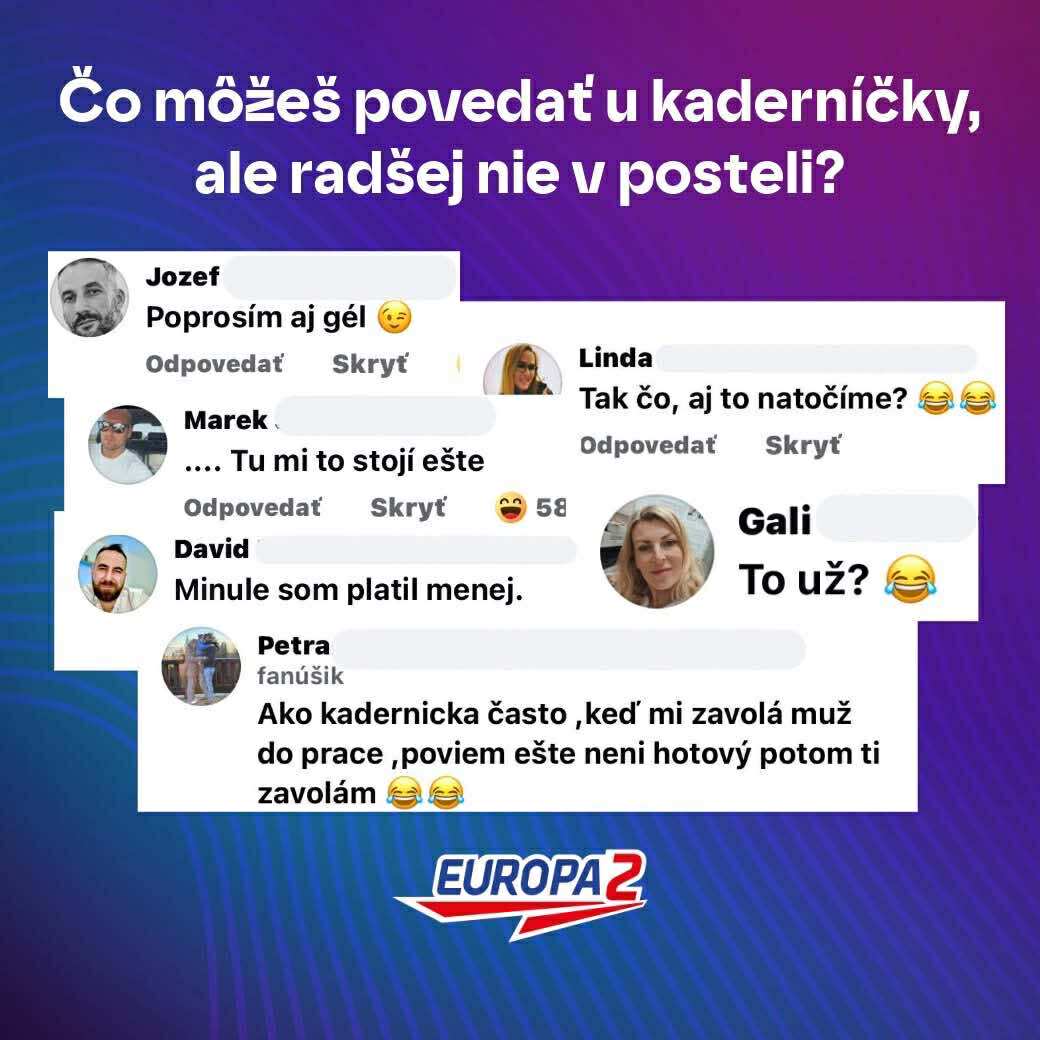 Odpovede na otázku: „Čo môžeš povedať u kaderníčky, ale radšej nie v posteli?“ s vtipnými komentármi.