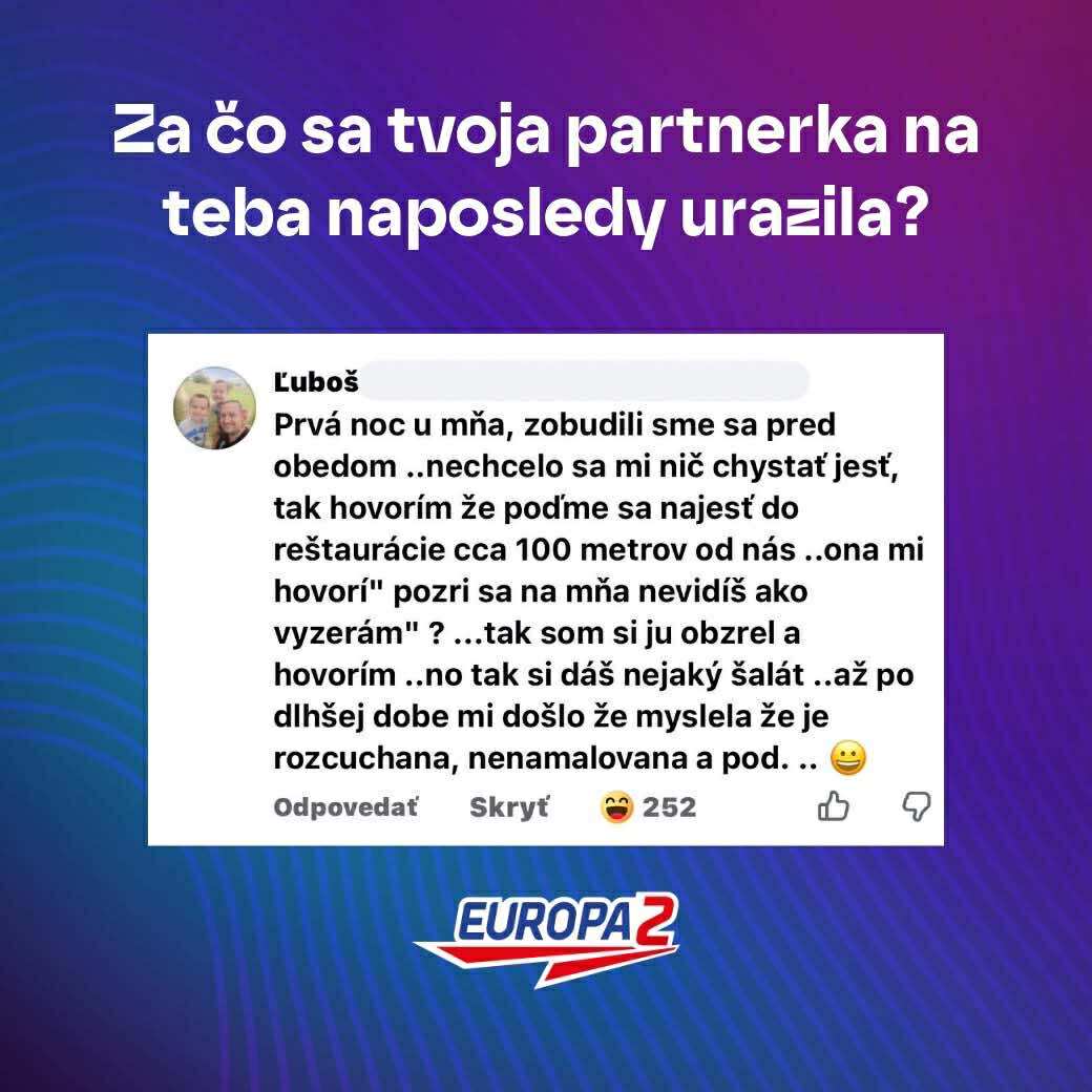 Vtipná odpoveď na otázku: Za čo sa tvoja partnerka na teba naposledy urazila? Príbeh z rána s nepochopením.