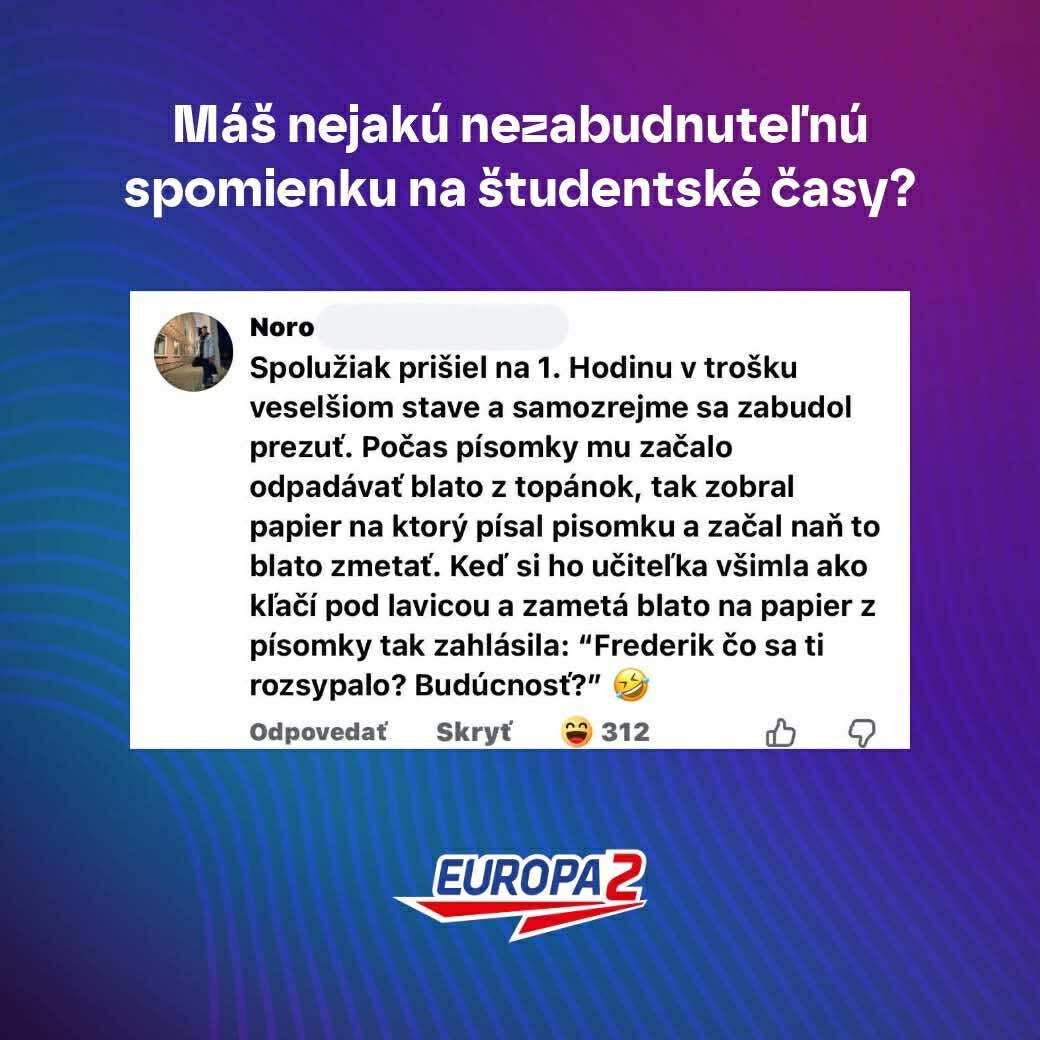 Máte nezabudnuteľnú spomienku zo školy? Vtipná historka o študentovi a blate na písomke v rádiu Europa 2.