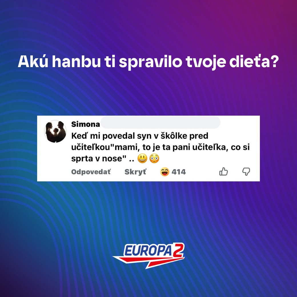 Dieťa v škôlke zahanbuje matku poznámkou o učiteľke, ktorá si šprtá v nose. Rádio Europa 2 zdieľa tento moment.