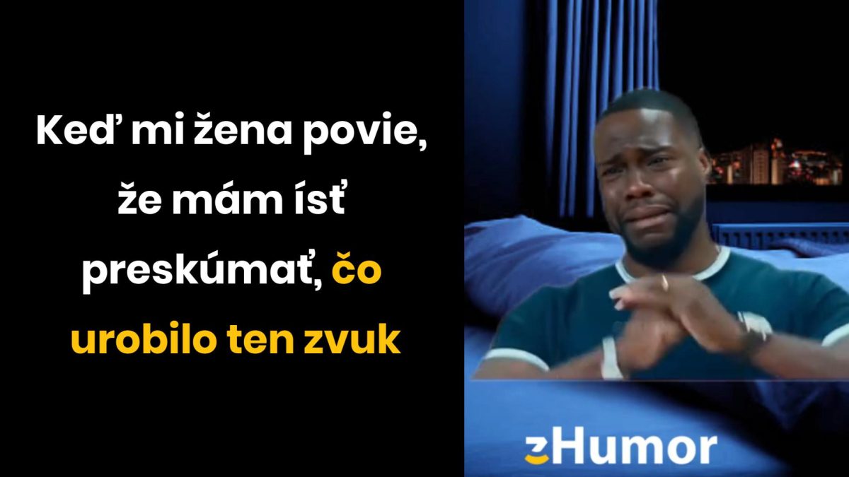 Muž vyjadrujúci strach z preskúmania podozrivého zvuku v noci, zábavný meme moment.