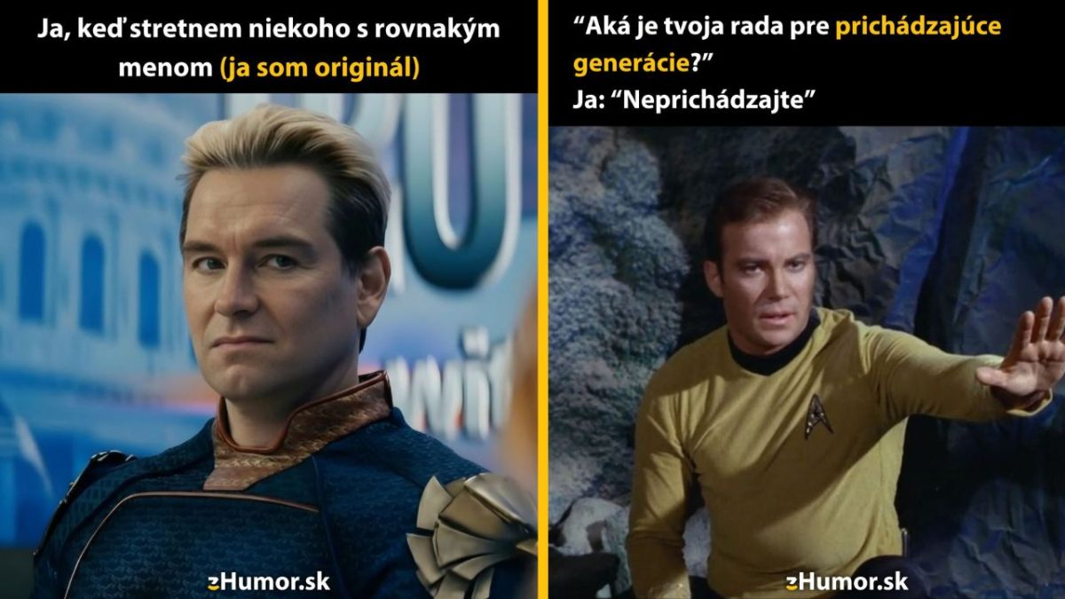 Dvaja známi herci v zábavných situáciách s textom o originalite a radách pre mladú generáciu.