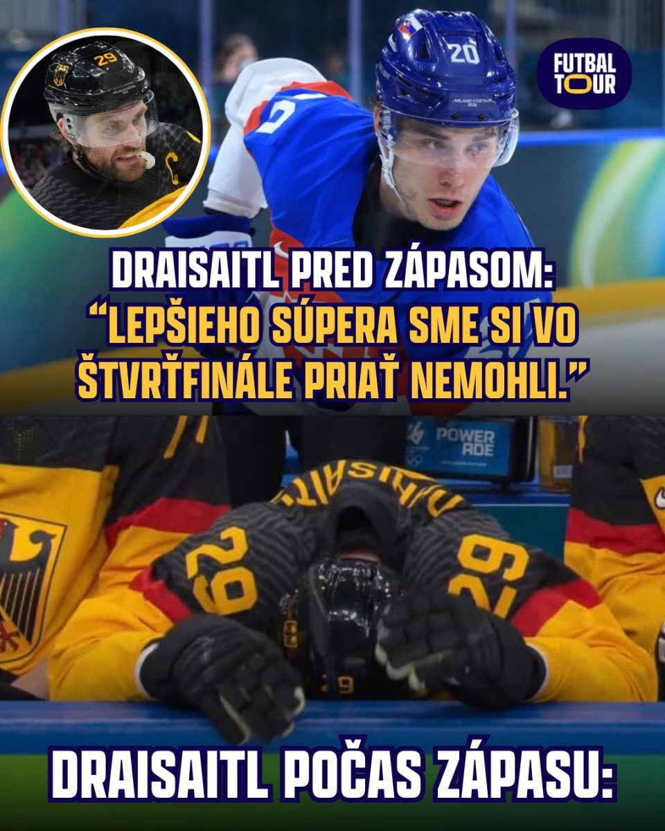 Hokejista Draisaitl pred a počas zápasu vo štvrťfinále, vtipný kontrast nálad, vyjadrenie pred súbojom a reakcia na lavičke.