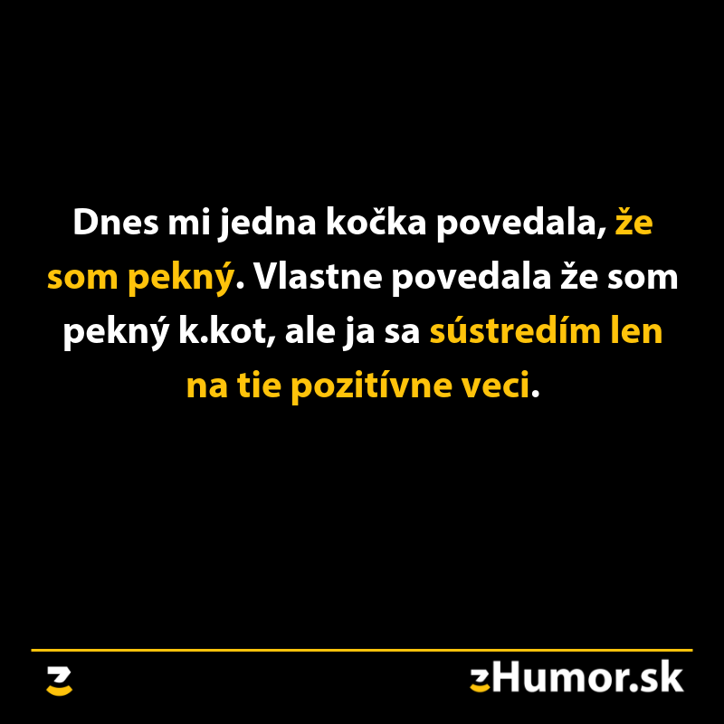 Vtipný text o tom, ako si niekto vybral pozitívne z nepriamej kritiky.