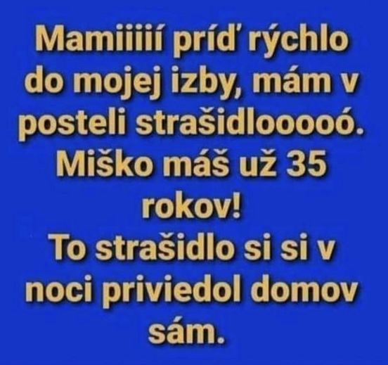 Humorný text o obave z prízraku v izbe 35-ročného muža, ktorý si ho priviedol sám.