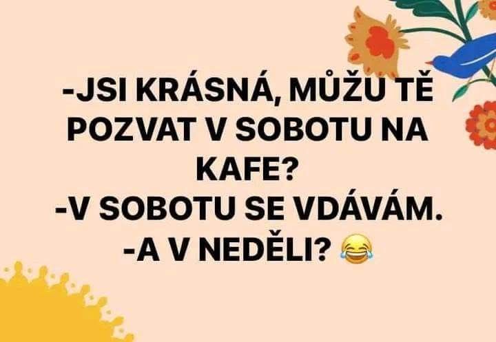 Vtipná konverzácia o pozvaní na kávu s kvetinovým rámcom.