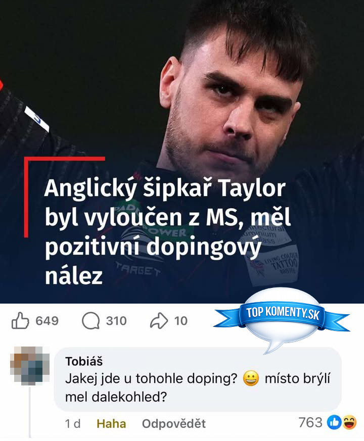 Anglický šípkar bol vylúčený z MS kvôli pozitívnemu dopingovému nálezu, zábavný komentár od Tobiáša.