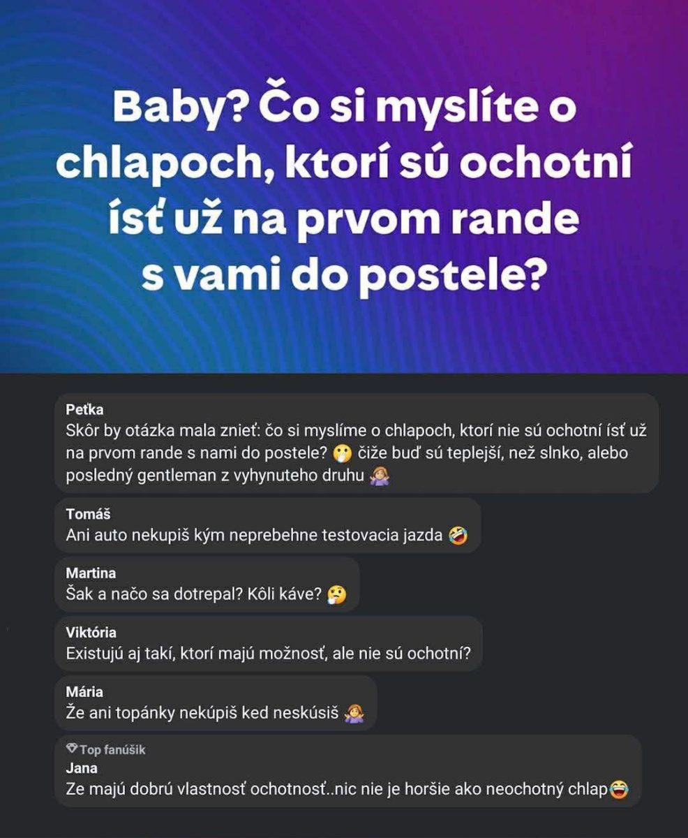 Diskusia o mužoch ochotných ísť na prvom rande do postele; rôzne názory a reakcie na túto tému.