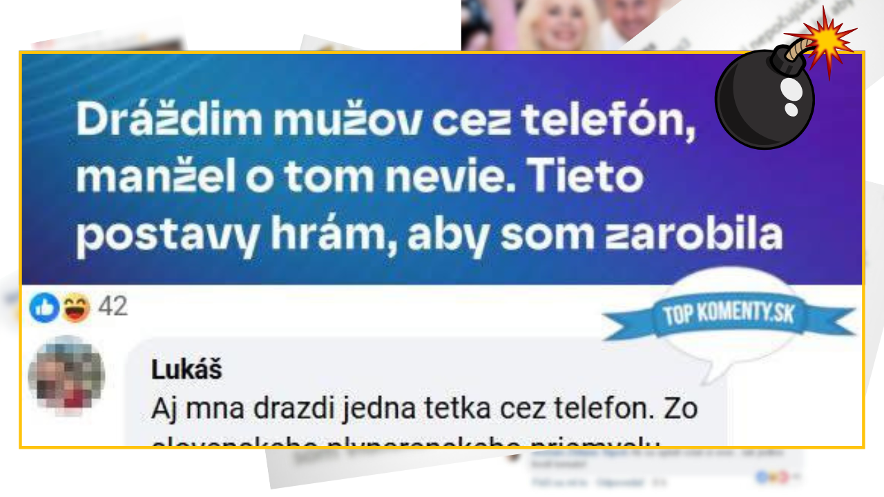 Žena tajne zarába dráždením mužov cez telefón, manžel netuší. Zábavný komentár reaguje na situáciu.