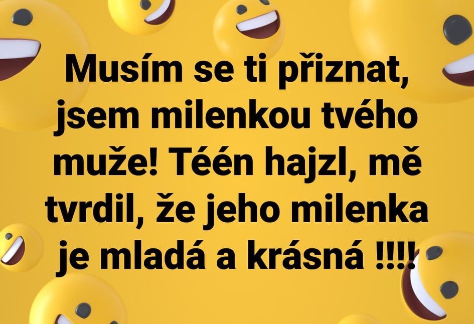 Žlté smiešky a vtipný text o priznaní sa milenky útočia na čestnosť muža.